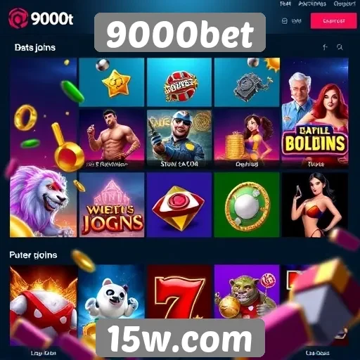 Variedade de jogos disponíveis na plataforma 9000bet